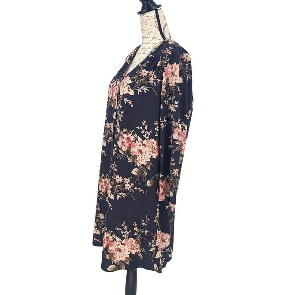 41 Hawthorn Roll Tab Sleeves Floral Print Shift Dress Large - Picture 2 of 11